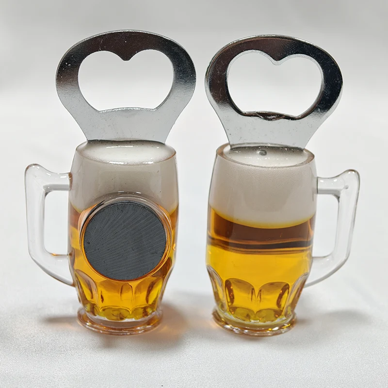 Mô phỏng bia Mug Opener Nam châm tủ lạnh sáng tạo